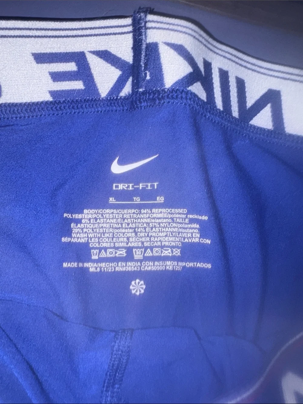 Nike Royal Blue Men's Performance Boxer Briefs with Logo Waistband